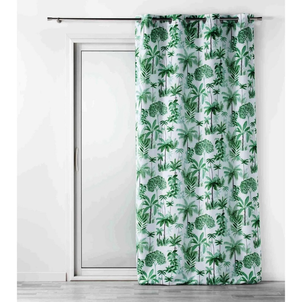 RIDEAUX A ŒILLETS 140X260 AMAZONIA VERT