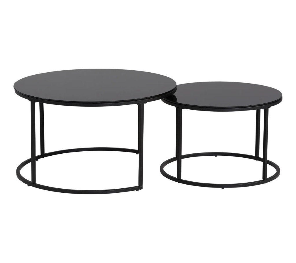 ABEL BLACK DOUBLE NESTING COFFEE TABLE
