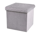 LIGHT GREY FOLDING STORAGE POUFFE