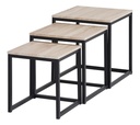 SET 3 NEVA NESTING COFFEE TABLE BLACK/CHENE