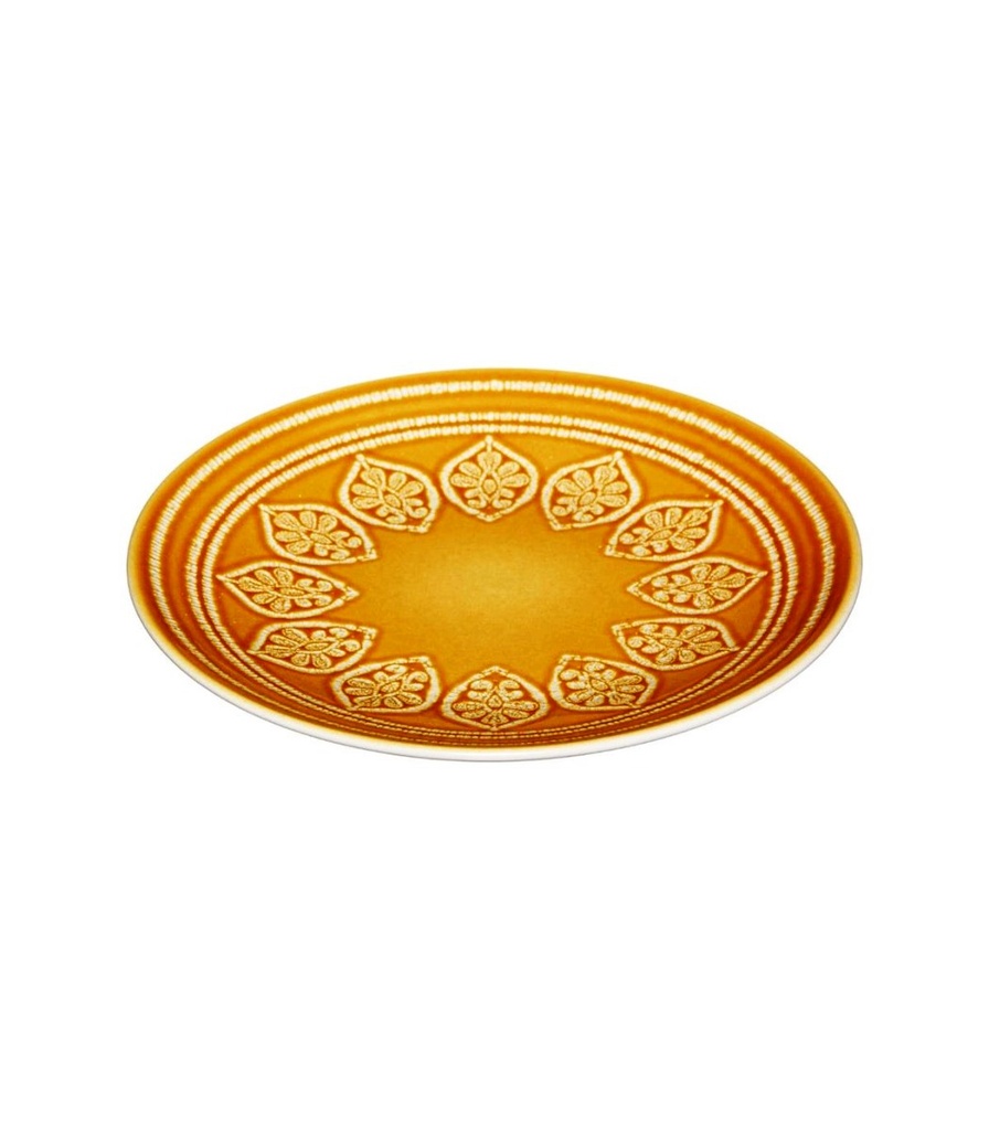 ASSIETTE PLATE IDYLLE FOND JAUNE 20 CM