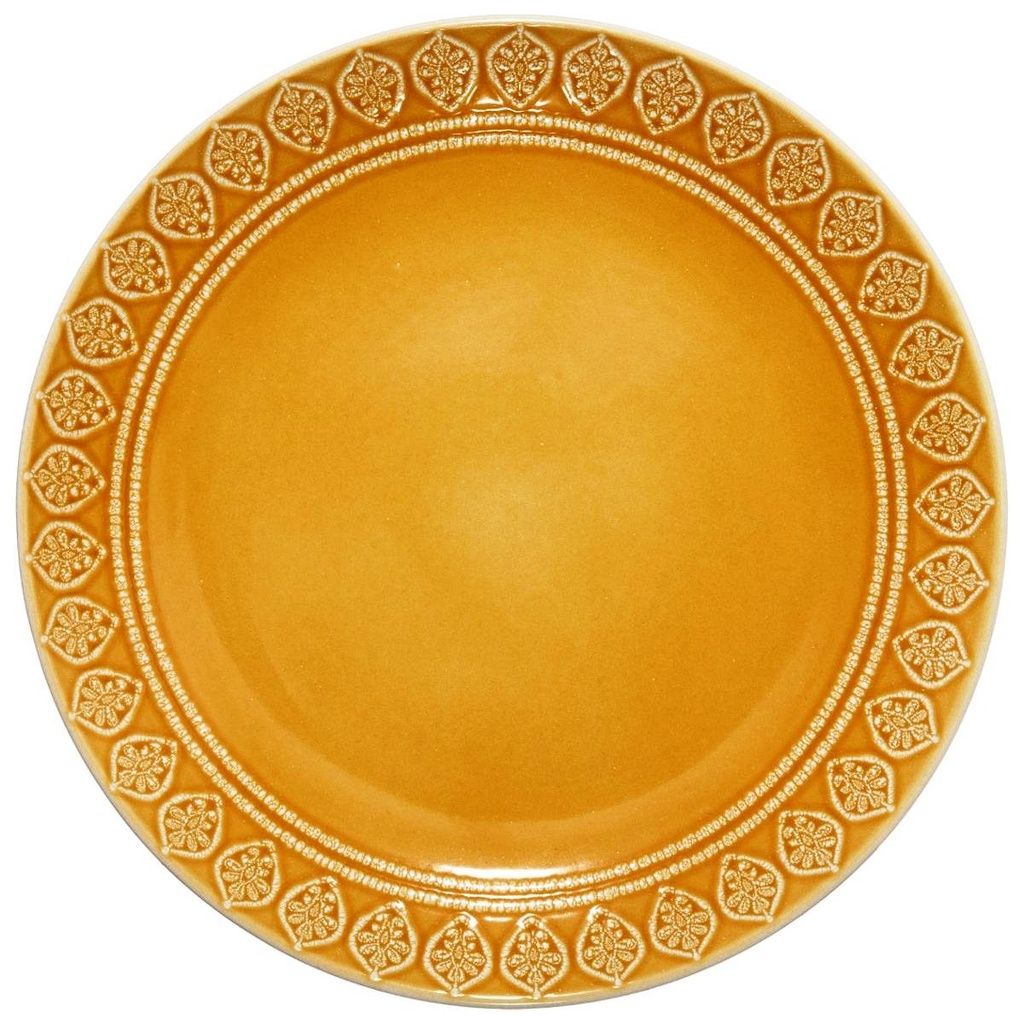 ASSIETTE PLATE IDYLLE FOND JAUNE 27 CM