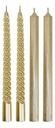 CANDLE GILDED METALIQ 4PCS 20CM