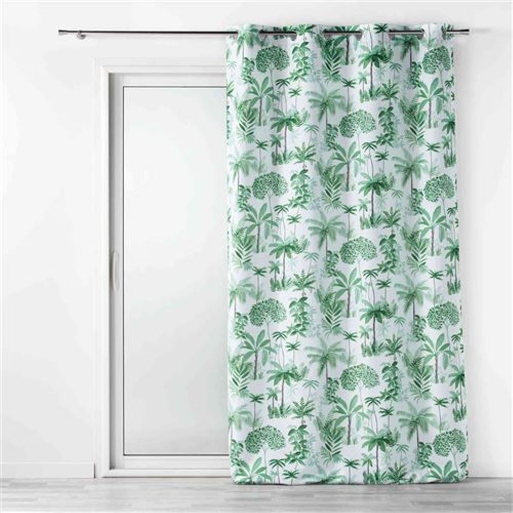 DOUCEUR D'INTERIEUR Rideau À Oeillets Amazonia Vert 140x260 centimetre