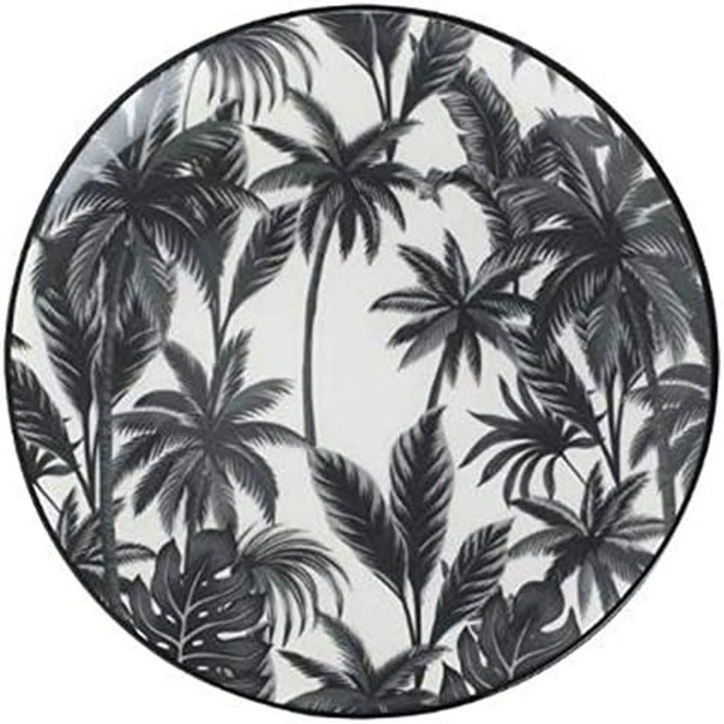 Secret de Gourmet - Assiette à Dessert Jangal 22cm Noir & Blanc