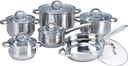 12 Piece Stainless Steel Cookware Set with Glass Lid