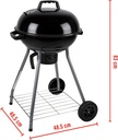 Barbecue sur pied Milano à charbon cylindre noir