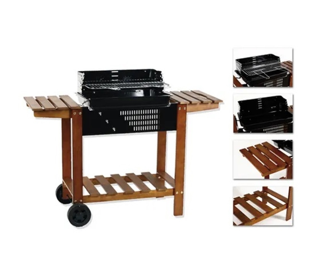 HESPERIDE Barbecue À Charbon Etretat - Bois Et Acier Époxy